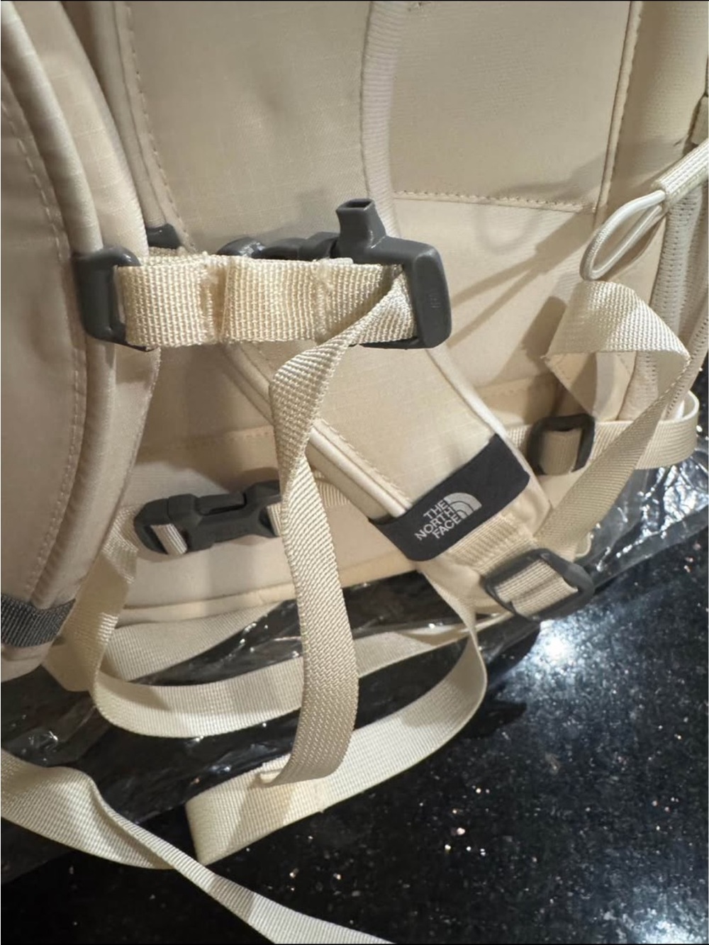 The North Face Womens Cream Backpack with Front Bungee NEW - Picture 6 of 8